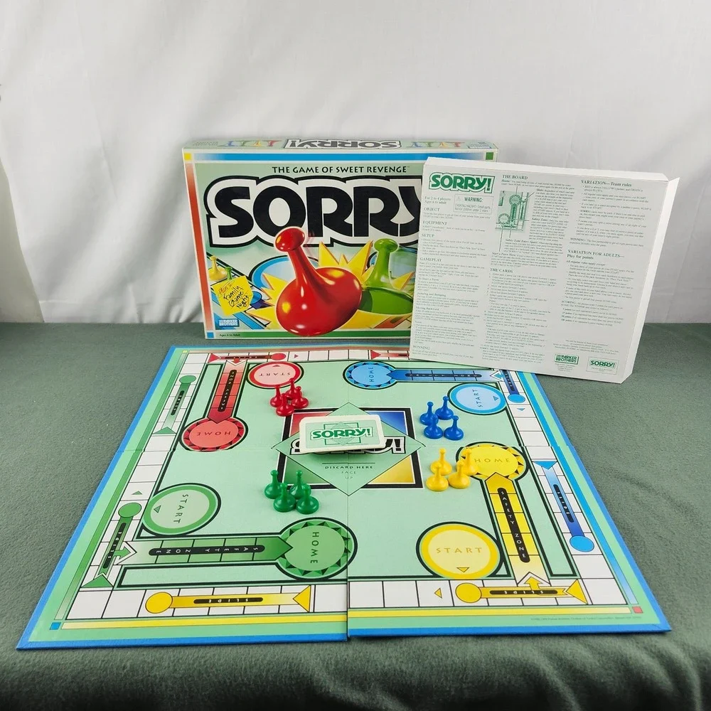 1998 Sorry Parker Brothers 100% COMPLETE Classic Board Game Family Hasbro
